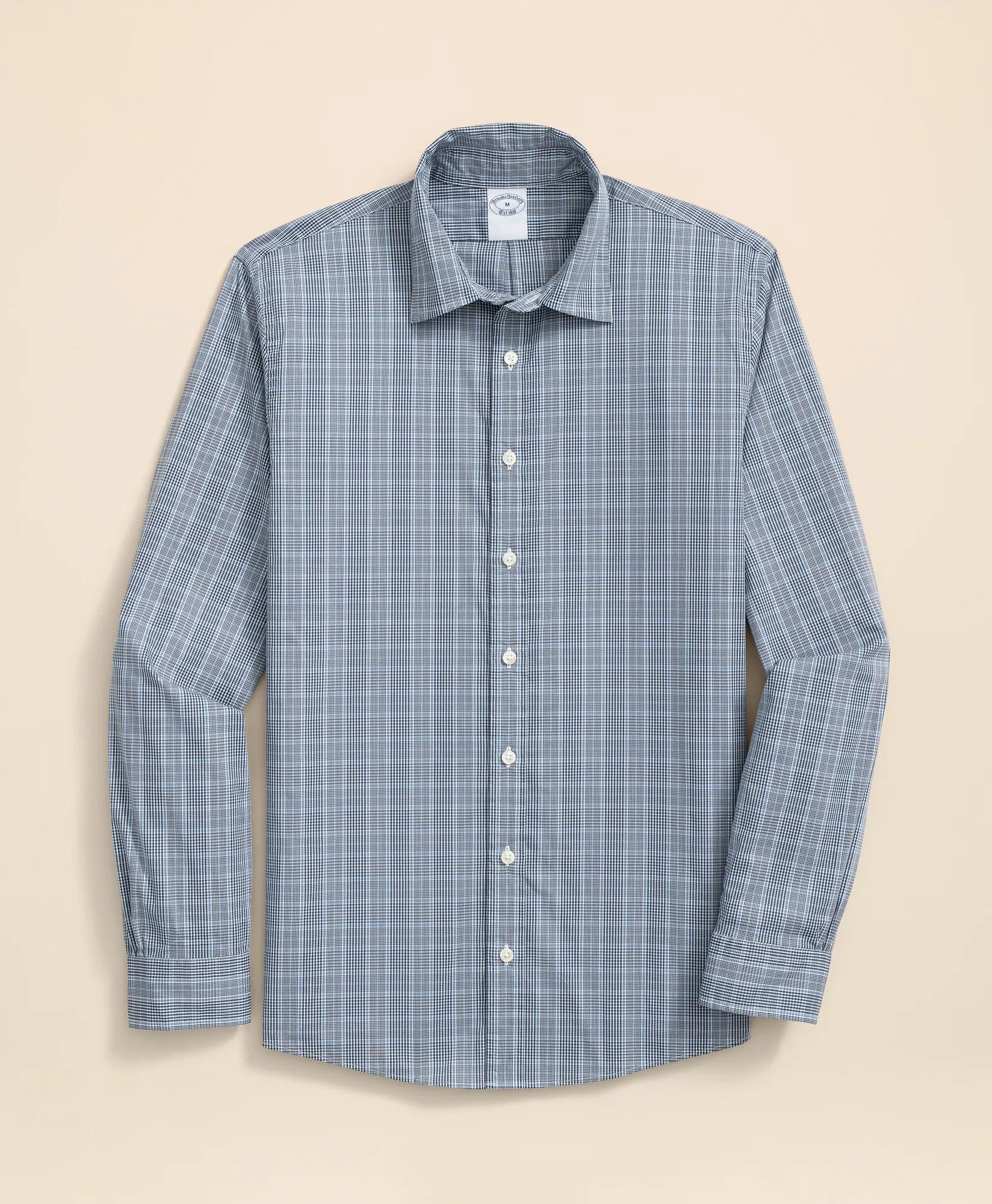 Performance Series Stretch Spread Collar, Glen Plaid Sport Shirt, image 1