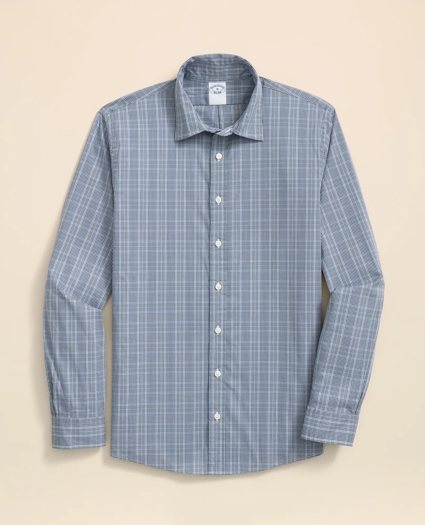 Performance Series Stretch Spread Collar, Glen Plaid Sport Shirt, image 1
