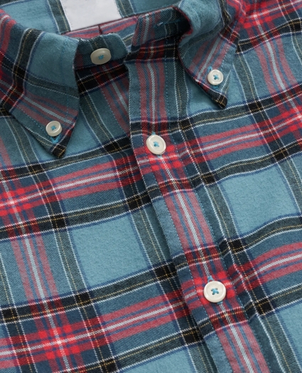 Portuguese Flannel Polo Button Down Collar, Stewart Tartan Shirt, image 2