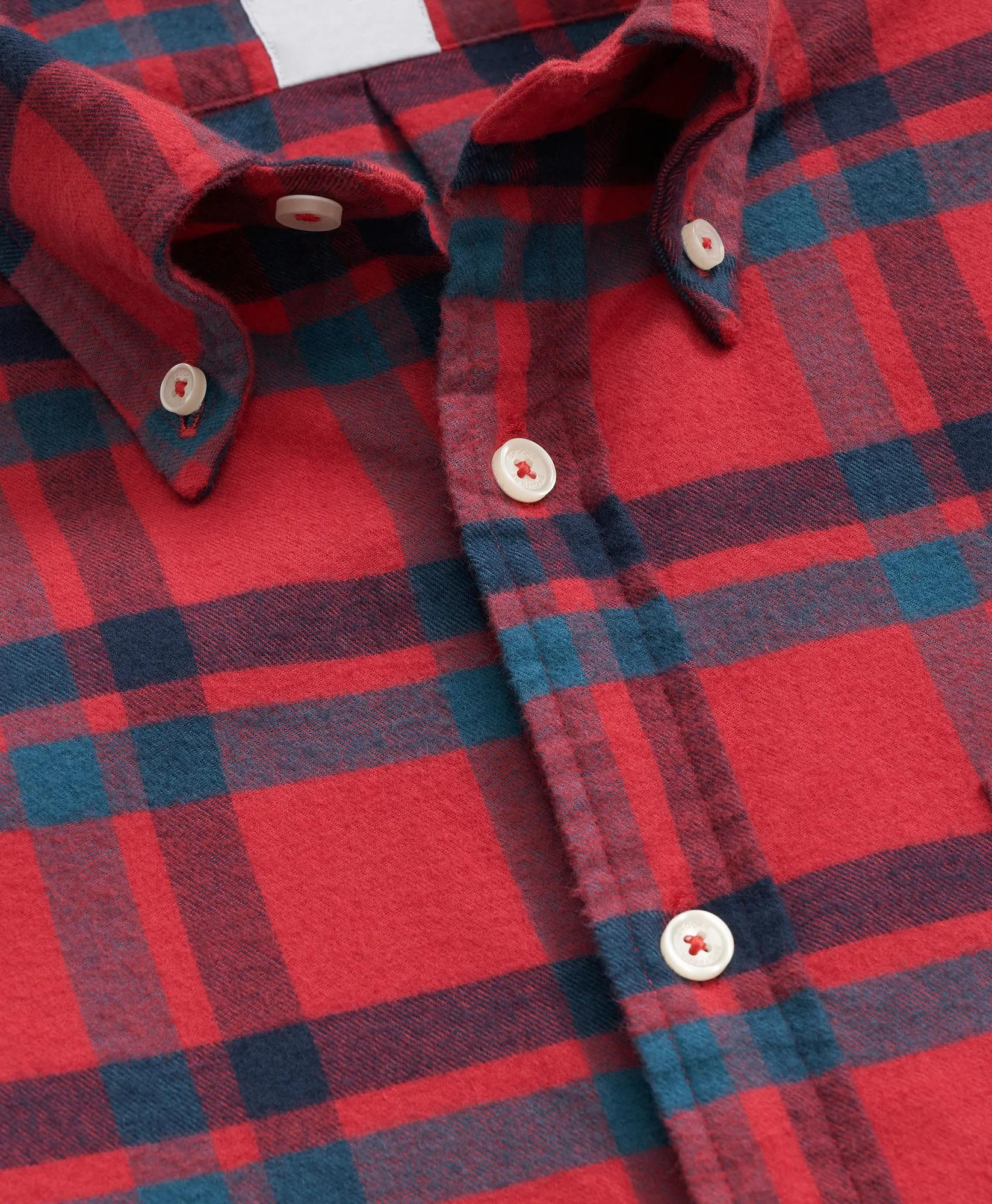 Portuguese Flannel Polo Button Down Collar, Bold Plaid Shirt, image 2