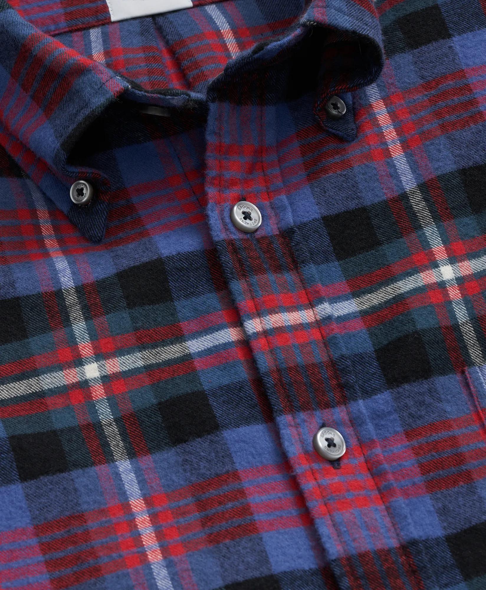 Portuguese Flannel Polo Button Down Collar, Bright Plaid Shirt, image 2