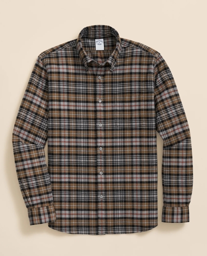 Portuguese Flannel Polo Button Down Collar, Plaid Shirt, image 1