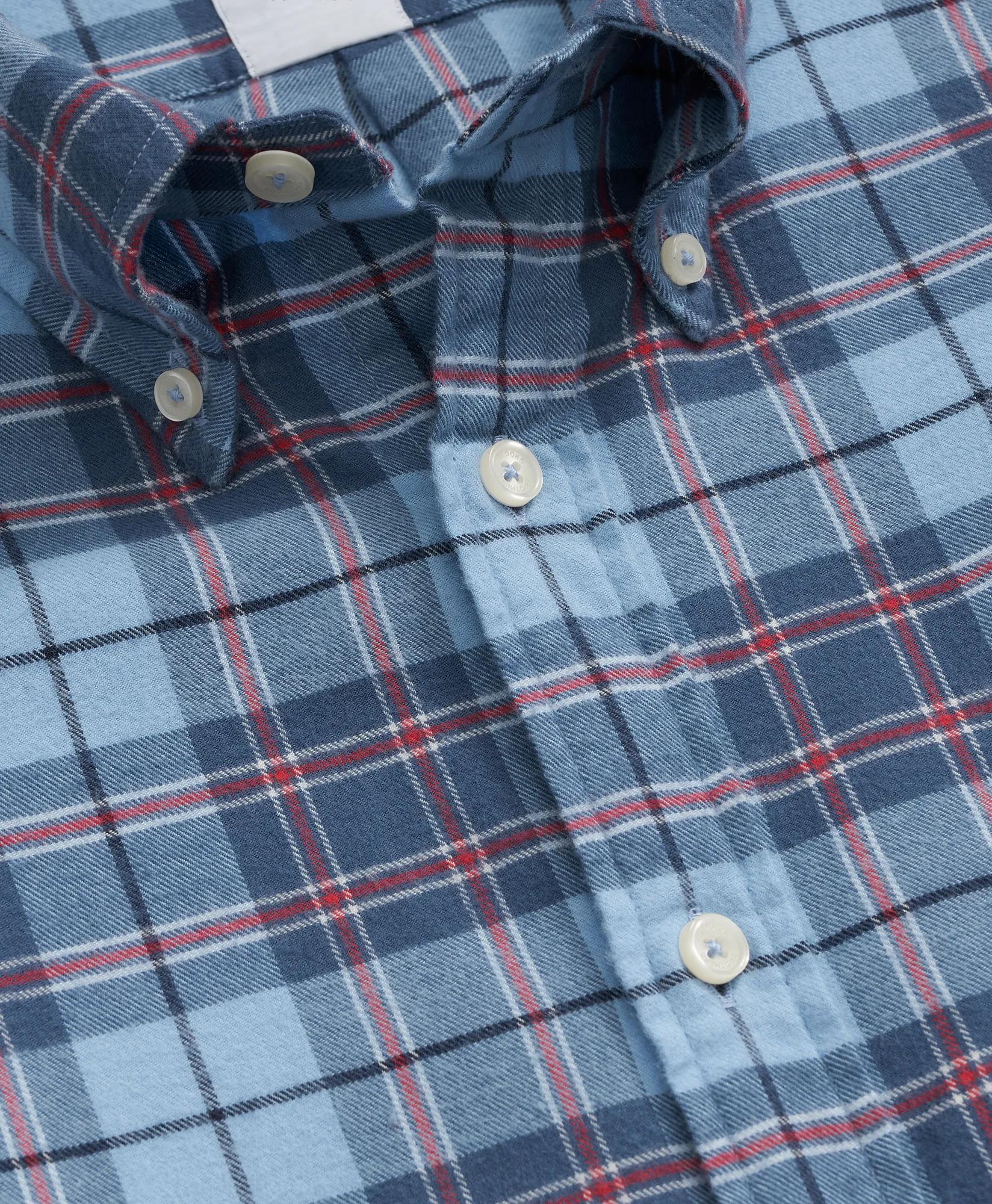 Portuguese Flannel Polo Button Down Collar, Plaid Shirt, image 2