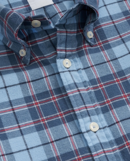 Portuguese Flannel Polo Button Down Collar, Plaid Shirt, image 2