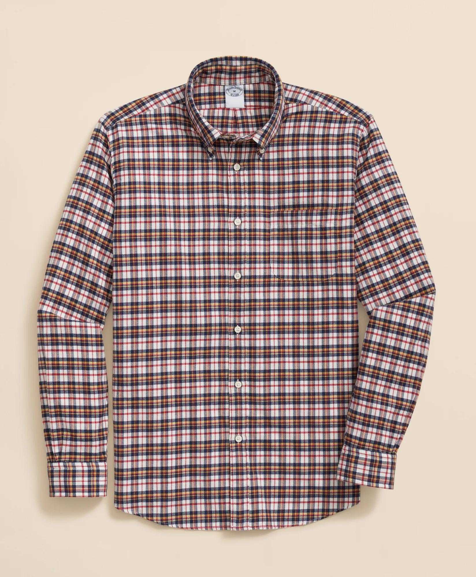 Portuguese Flannel Polo Button Down Collar, Multi-Check Shirt, image 1