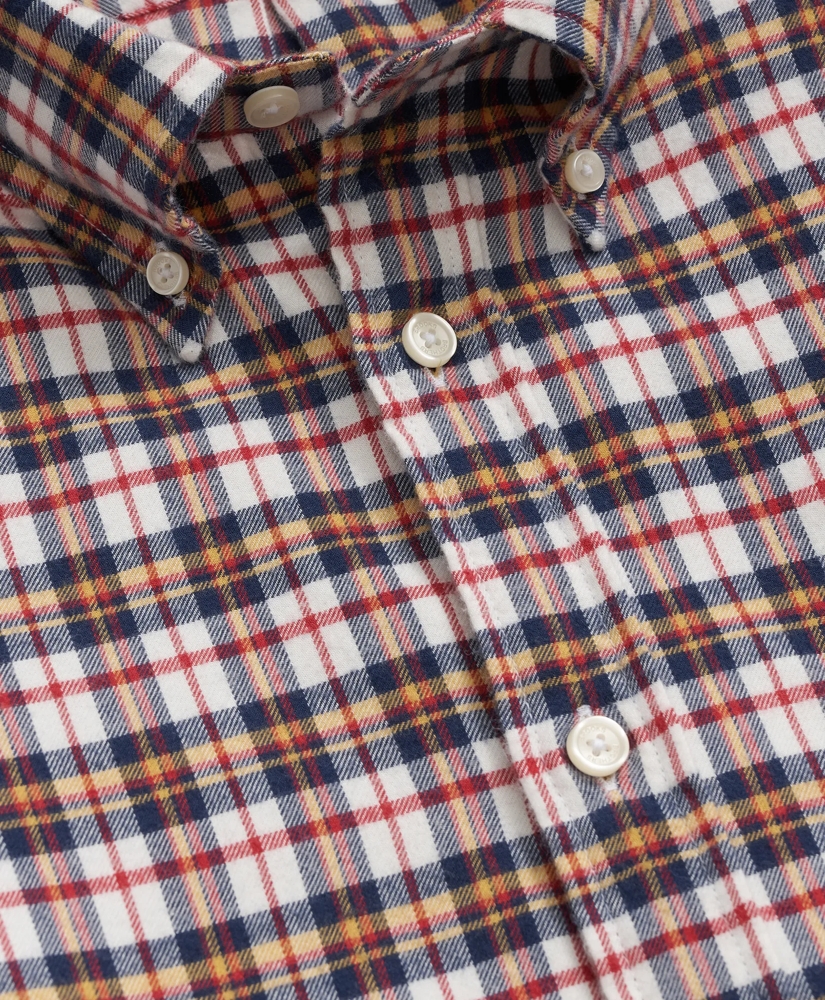 Portuguese Flannel Polo Button Down Collar, Multi-Check Shirt