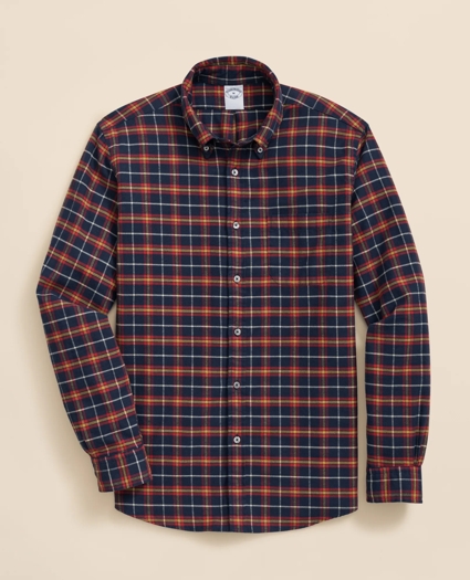 Portuguese Flannel Polo Button Down Collar, WIndowpane Shirt, image 1