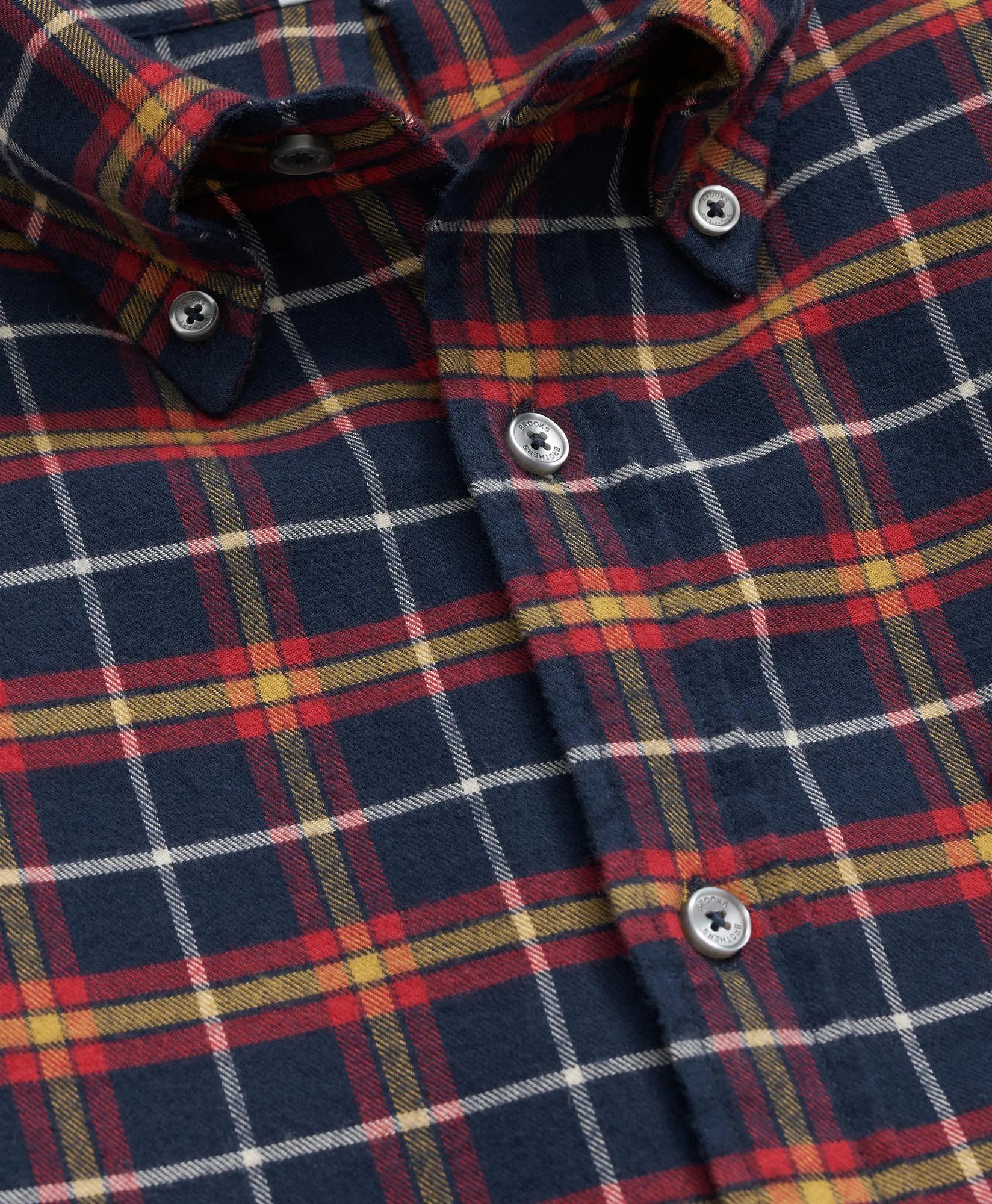 Portuguese Flannel Polo Button Down Collar, WIndowpane Shirt, image 2