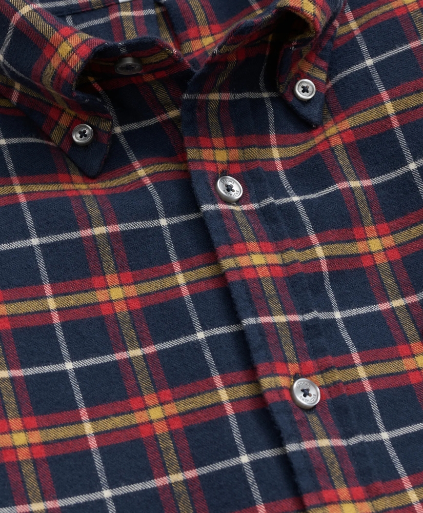 Portuguese Flannel Polo Button Down Collar, WIndowpane Shirt