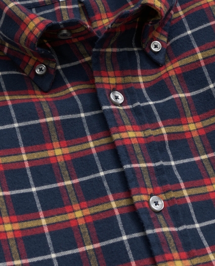 Portuguese Flannel Polo Button Down Collar, WIndowpane Shirt, image 2