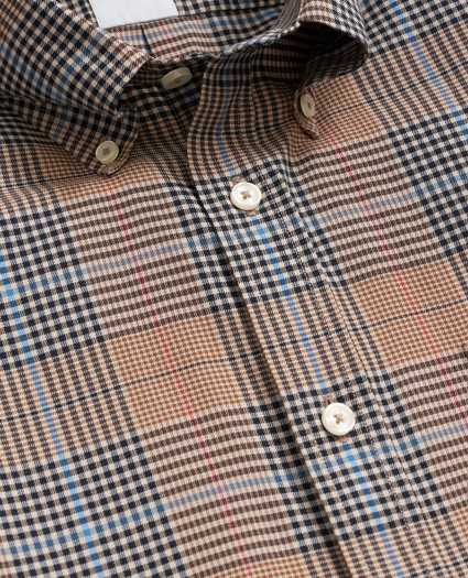 Stretch Supima® Cotton Non-Iron Twill Polo Button Down, Glen Plaid Sport Shirt, image 2