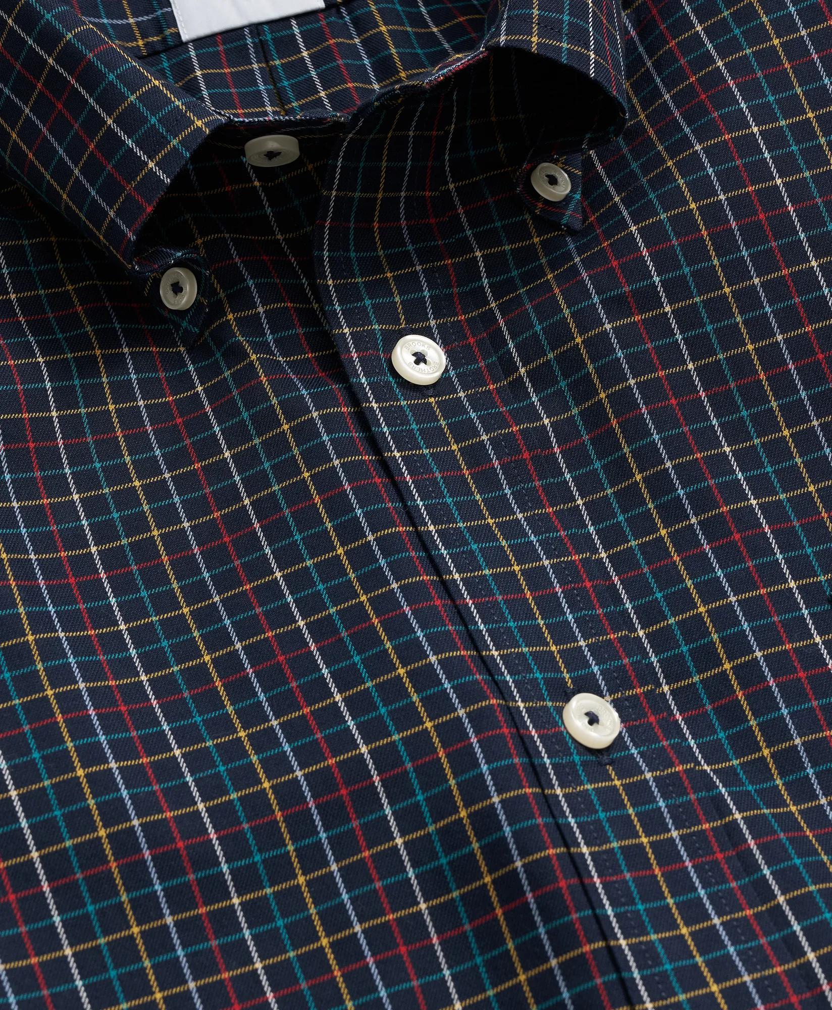 Stretch Supima® Cotton Non-Iron Twill Polo Button Down, Tattersall Sport Shirt, image 2