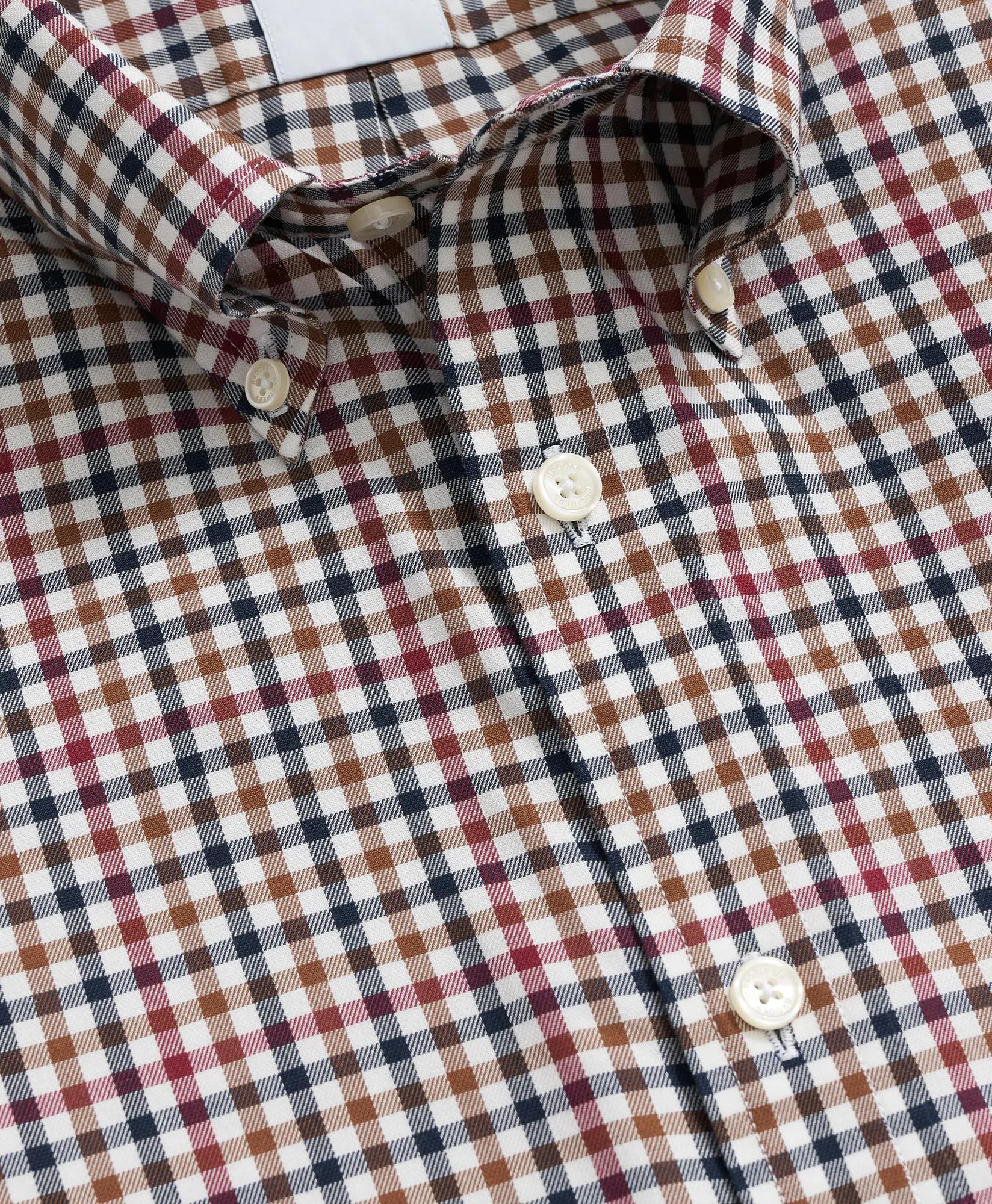 Stretch Supima® Cotton Non-Iron Twill Polo Button Down, Check Sport Shirt, image 2