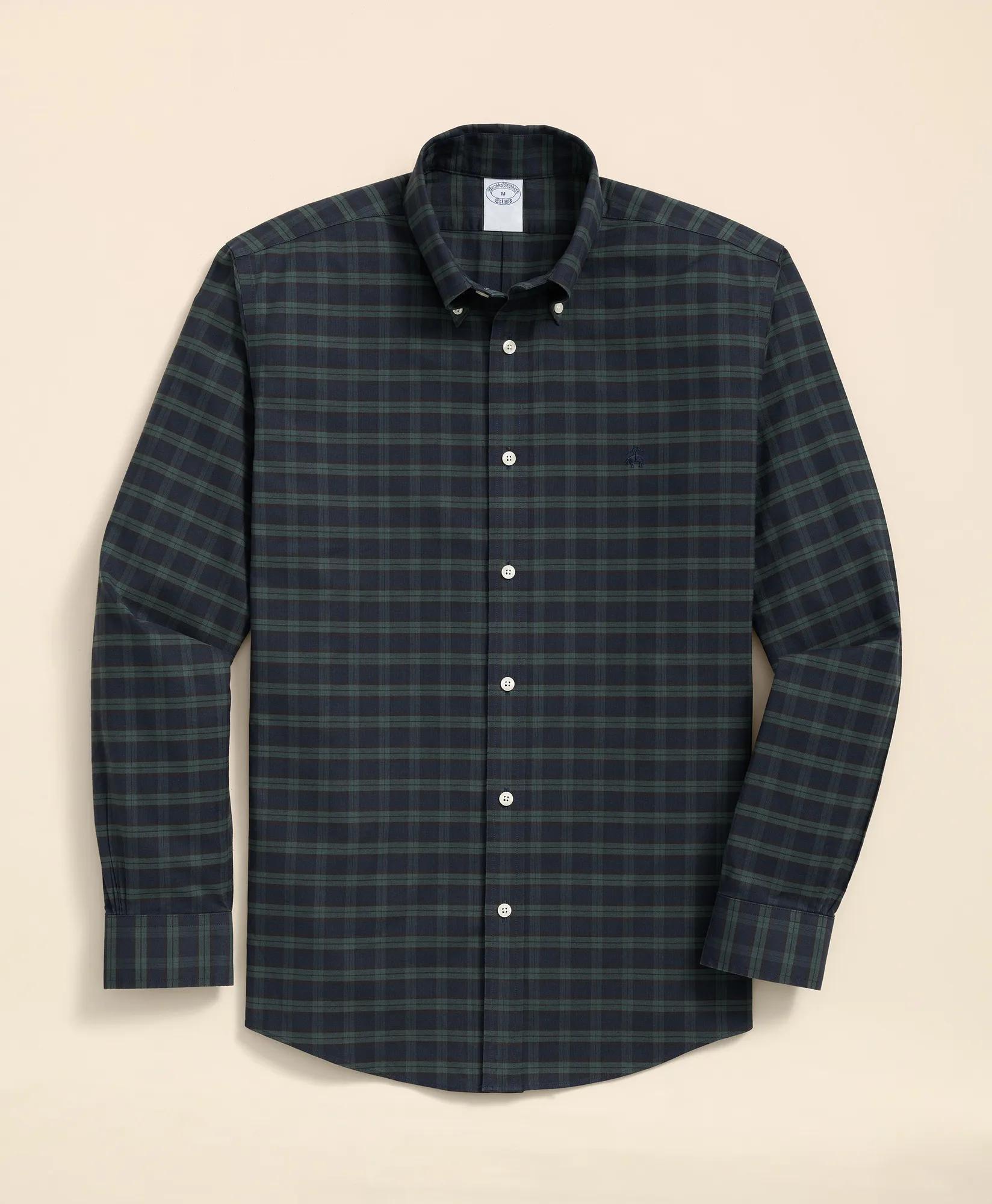 Stretch Non-Iron Oxford Button-Down Collar, Blackwatch Shirt, image 1