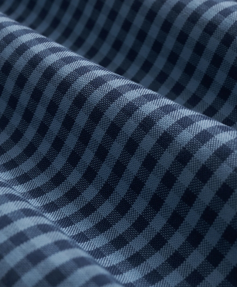 Stretch Cotton Non-Iron Oxford Polo Button Down Collar, Gingham Shirt, image 3