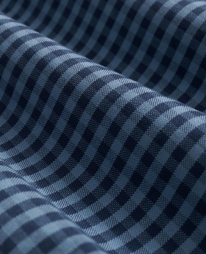 Stretch Cotton Non-Iron Oxford Polo Button Down Collar, Gingham Shirt, image 3