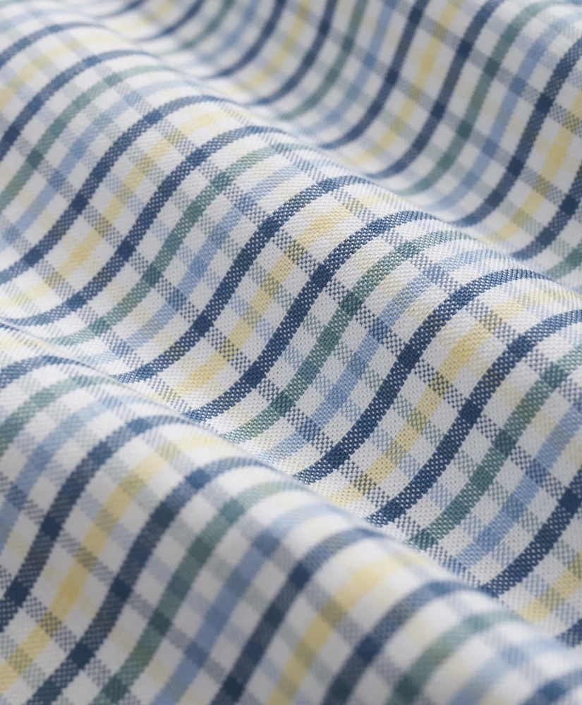 Stretch Non-Iron Oxford Button-Down Collar, Tattersall Sport Shirt, image 3