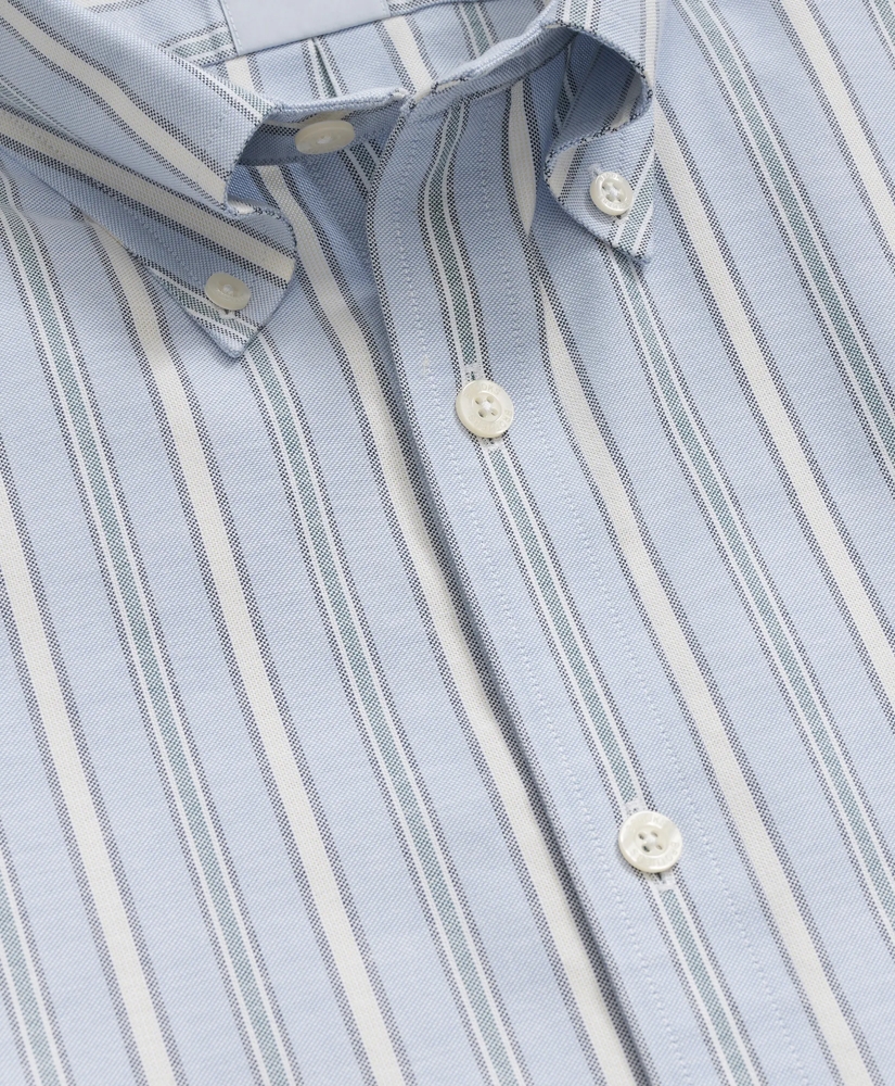 Stretch Non-Iron Oxford Button-Down Collar, Outline Stripe Sport Shirt