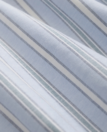 Stretch Non-Iron Oxford Button-Down Collar, Outline Stripe Sport Shirt, image 3