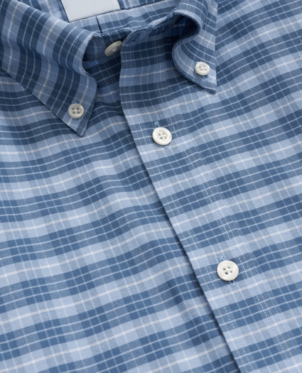 Stretch Non-Iron Oxford Button-Down Collar, Tartan Sport Shirt, image 2