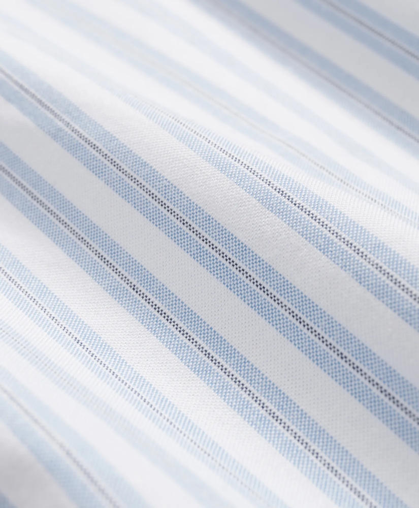Stretch Cotton Non-Iron Oxford Polo Button Down Collar, Striped Shirt, image 3