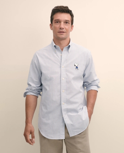 Brooks Brothers X PEANUTS Traditional Fit Cotton Oxford Button-Down Collar, Striped Sport Shirt, image 1