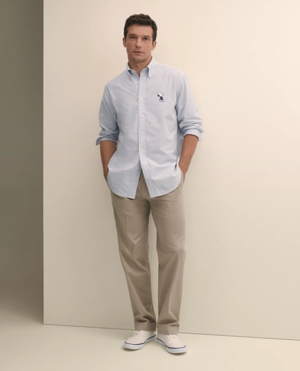 Brooks Brothers X PEANUTS Traditional Fit Cotton Oxford Button-Down Collar, Striped Sport Shirt, image 2