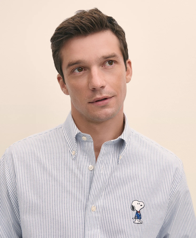 Brooks Brothers X PEANUTS Traditional Fit Cotton Oxford Button-Down Collar, Striped Sport Shirt, image 3
