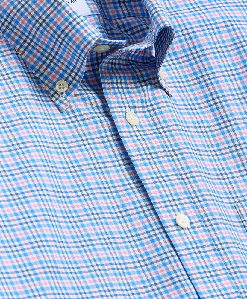 Stretch Cotton Non-Iron Broadcloth Polo Button-Down Collar, Multi-Check Sport Shirt, image 5