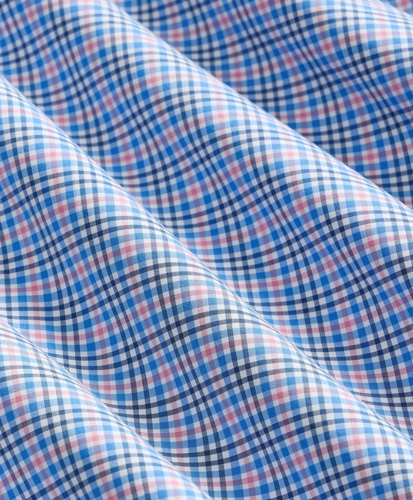 Stretch Cotton Non-Iron Broadcloth Polo Button-Down Collar, Multi-Check Sport Shirt, image 6