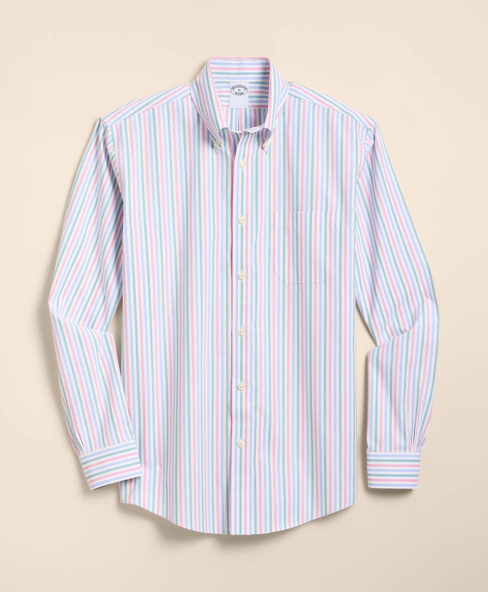 Stretch Non-Iron Poplin Polo Button-Down, Sport Shirt, image 1