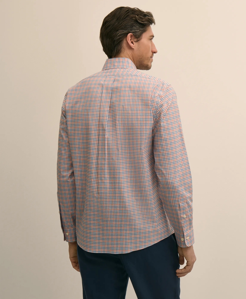 Stretch Non-Iron Poplin Polo Button Down, Check Sport Shirt, image 3