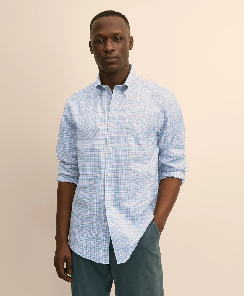 Stretch Non-Iron Poplin Polo Button-Down, Sport Shirt, image 1