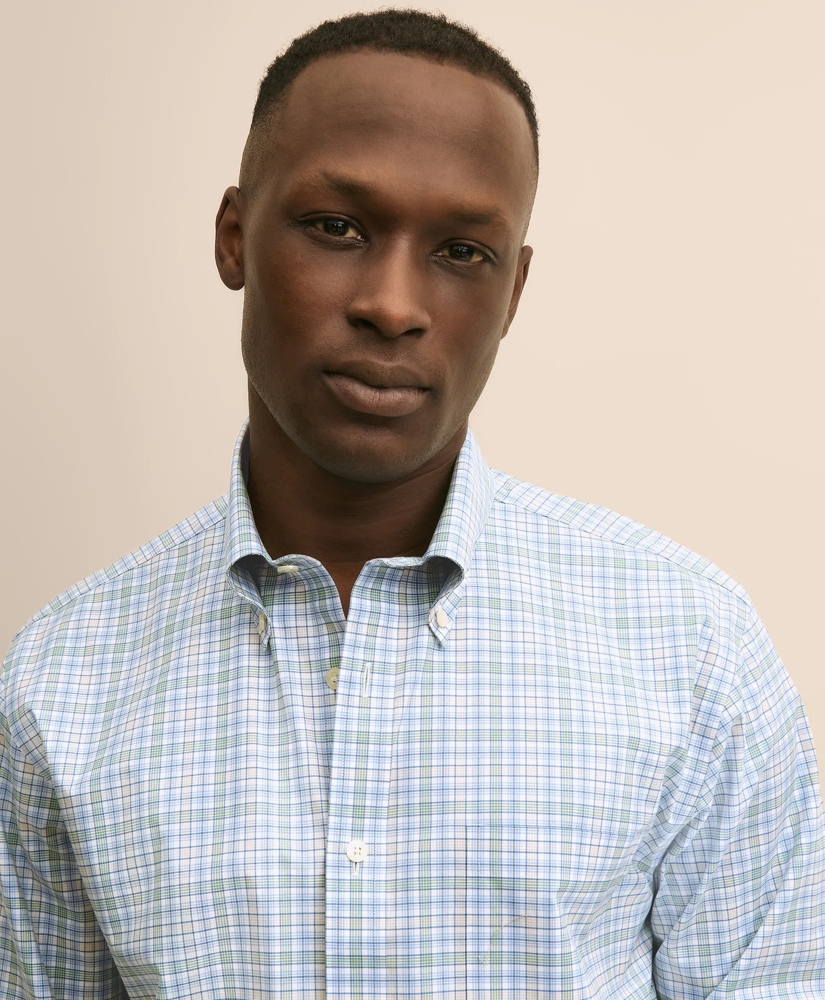 Stretch Non-Iron Poplin Polo Button-Down, Sport Shirt, image 2