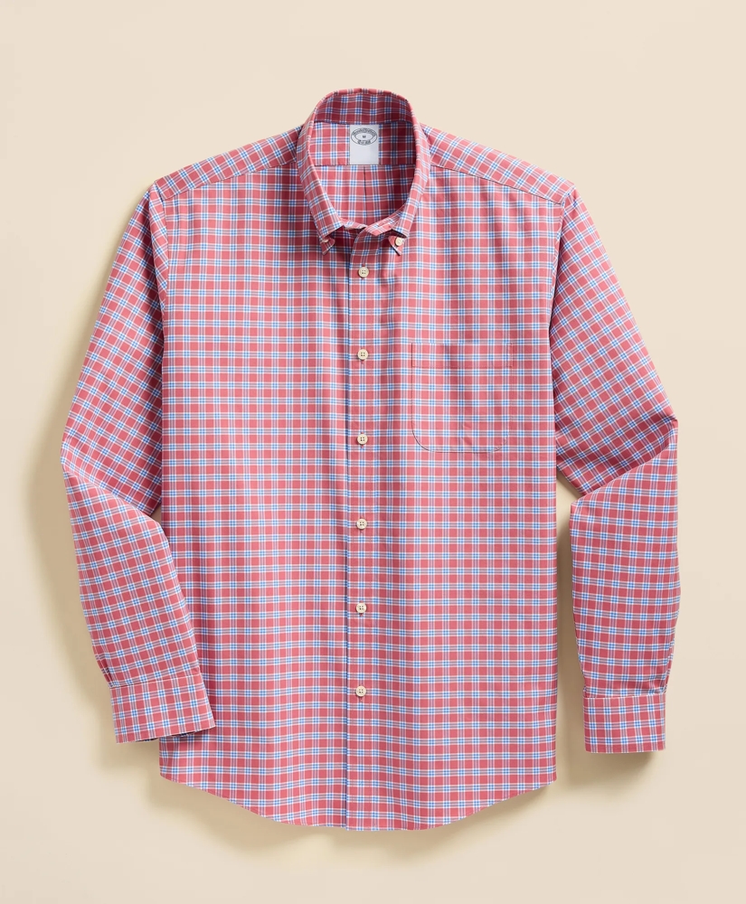 Stretch Supima&reg; Cotton Non-Iron Broadcloth Polo Button-Down Collar, Check Sport Shirt, image 2