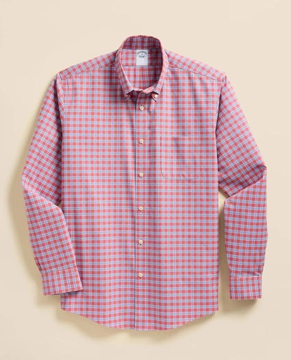Stretch Supima&reg; Cotton Non-Iron Broadcloth Polo Button-Down Collar, Check Sport Shirt, image 2