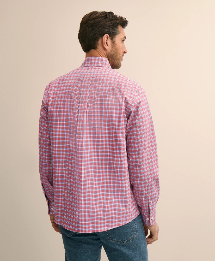 Stretch Supima&reg; Cotton Non-Iron Broadcloth Polo Button-Down Collar, Check Sport Shirt, image 4
