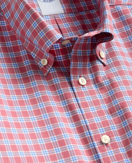 Stretch Supima&reg; Cotton Non-Iron Broadcloth Polo Button-Down Collar, Check Sport Shirt, image 5