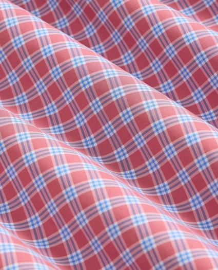 Stretch Supima&reg; Cotton Non-Iron Broadcloth Polo Button-Down Collar, Check Sport Shirt, image 6