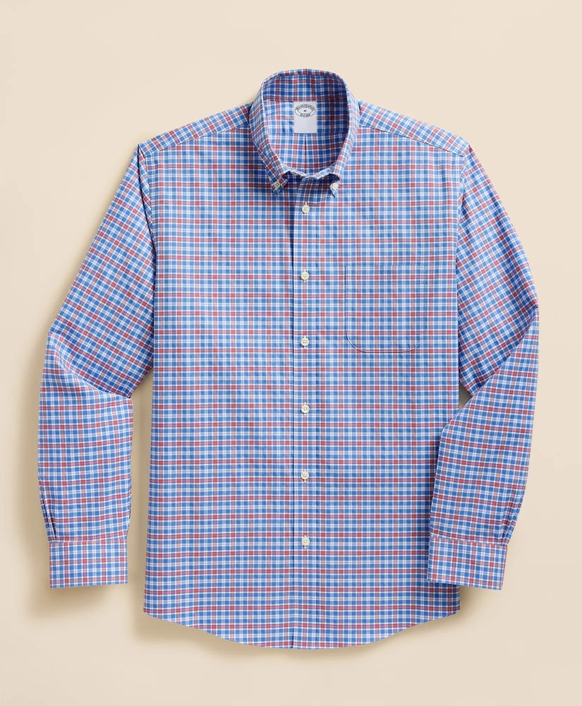 Stretch Supima&reg; Cotton Non-Iron Broadcloth Polo Button-Down Collar, Check Sport Shirt, image 2