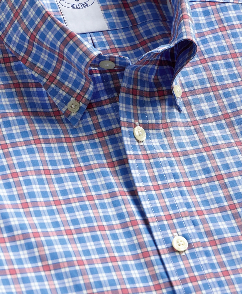 Stretch Supima&reg; Cotton Non-Iron Broadcloth Polo Button-Down Collar, Check Sport Shirt, image 5