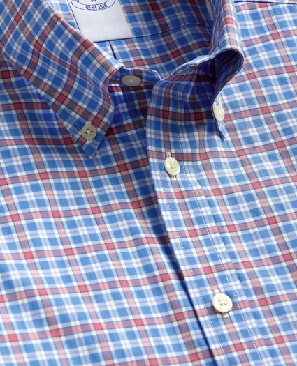 Stretch Supima&reg; Cotton Non-Iron Broadcloth Polo Button-Down Collar, Check Sport Shirt, image 5