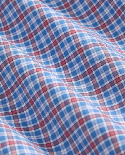 Stretch Supima&reg; Cotton Non-Iron Broadcloth Polo Button-Down Collar, Check Sport Shirt, image 6