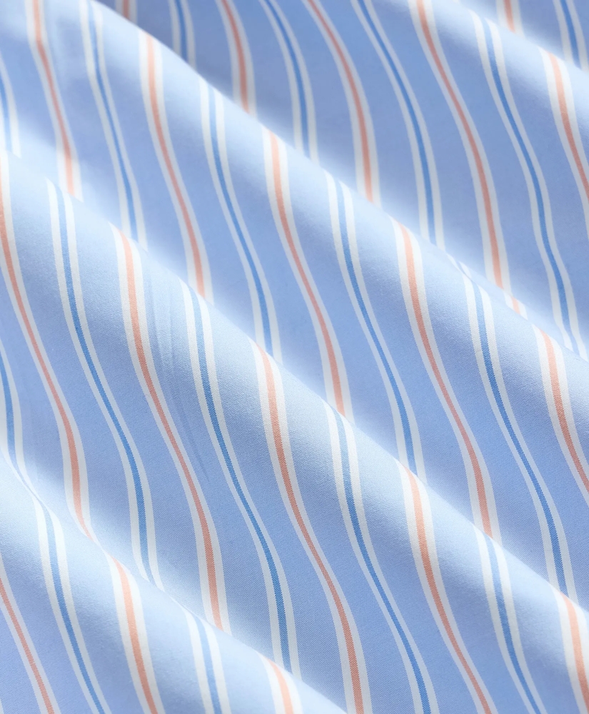Stretch Non-Iron Poplin Polo Button Down Stripe Sport Shirt, image 3