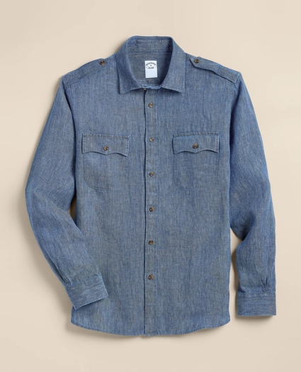 Linen Twill Shirt Jacket, image 1