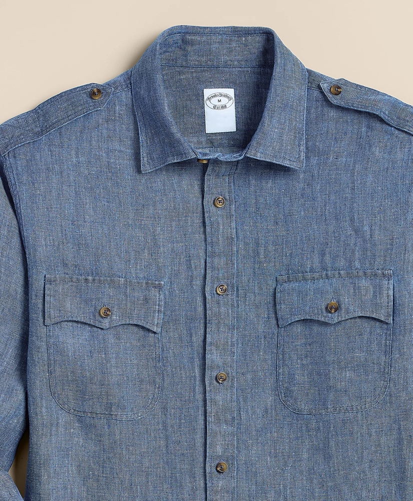 Linen Twill Shirt Jacket, image 4