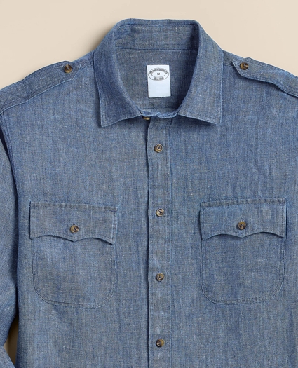 Linen Twill Shirt Jacket, image 4