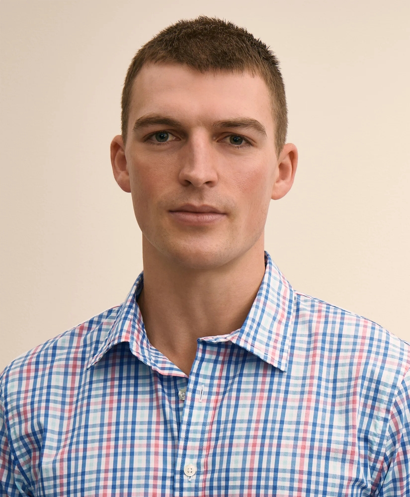 Performance Series Stretch Spread Collar, Gingham Sport Shirt, image 3