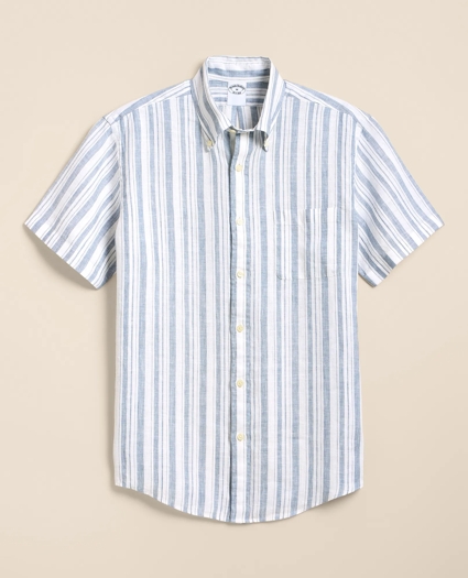 Irish Linen Short-Sleeve Stripe Sport Shirt, image 1