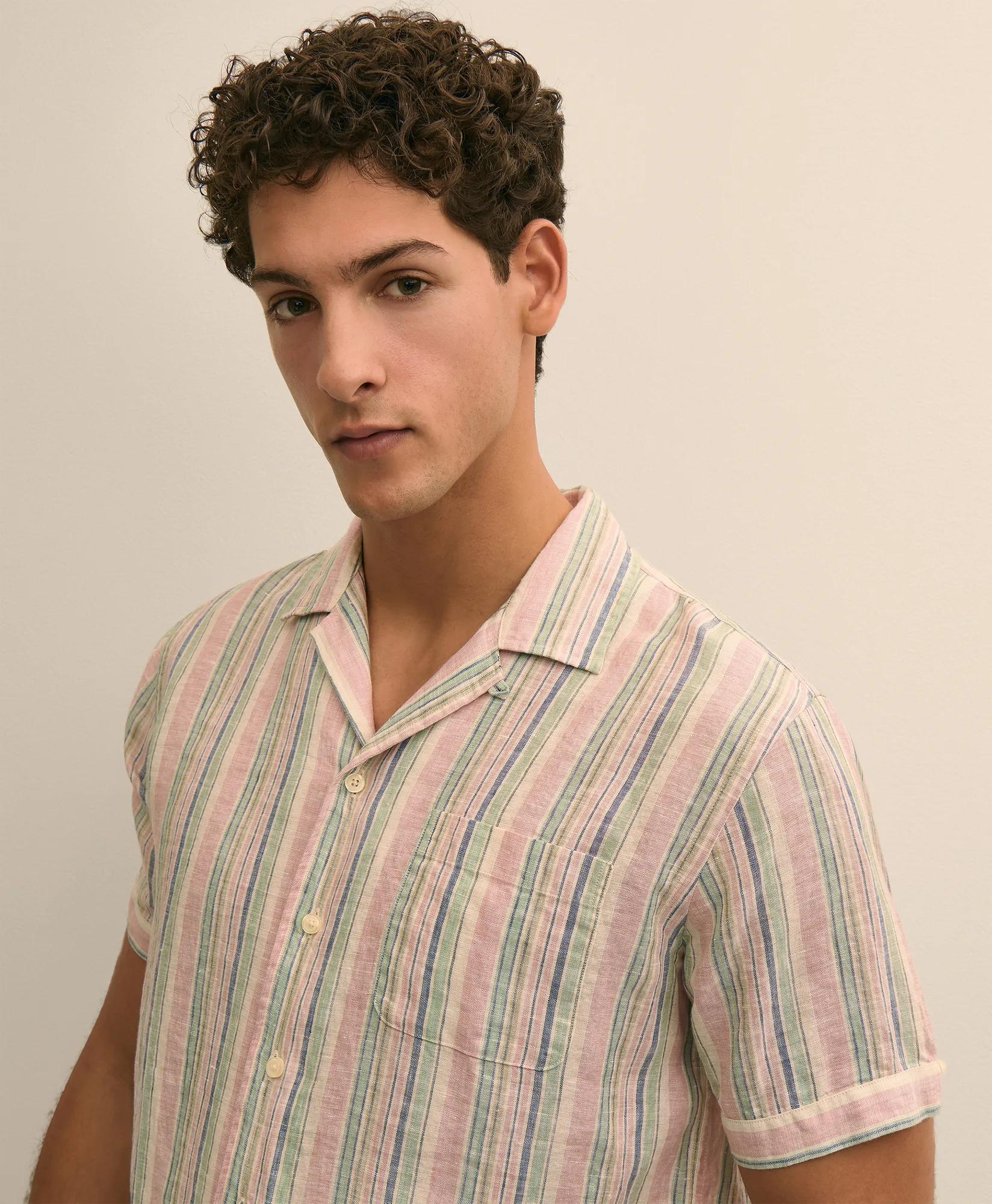 Irish Linen Short-Sleeve Sport Shirt, image 1